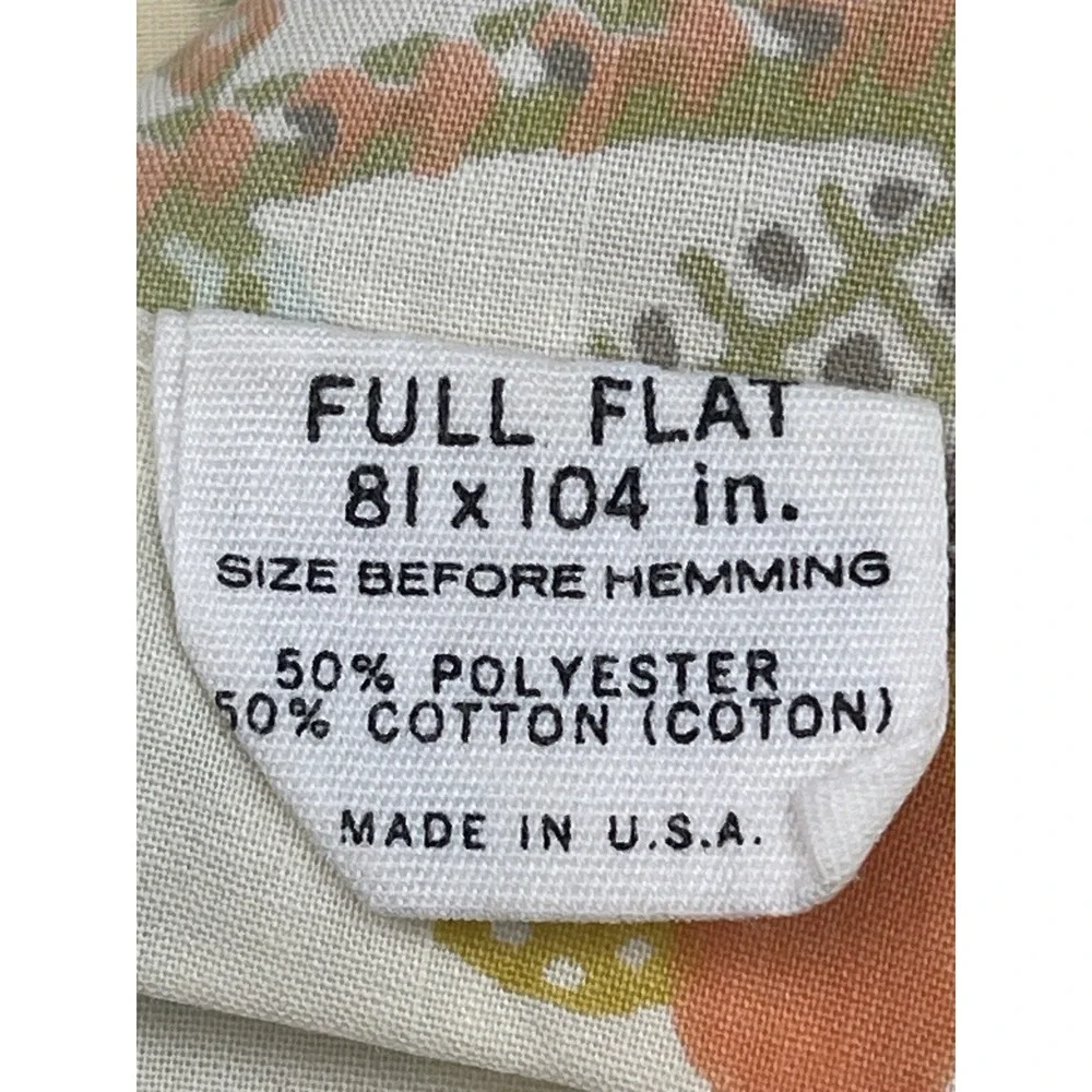 Vintage Fieldcrest Perfection Full Flat‎ Sheet Floral Percale USA 81x104